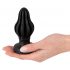 ANOS - super měkké, žebrované anální dildo - 5 cm (černé)