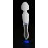 Sceptre Liaison - vibromasseur en silicone-verre à LED rechargeable (transparent-blanc)