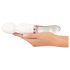 Liaison Wand - oplaadbare, silicone-glas LED vibrator (transparant-wit)