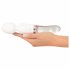 Sceptre Liaison - vibromasseur en silicone-verre à LED rechargeable (transparent-blanc)