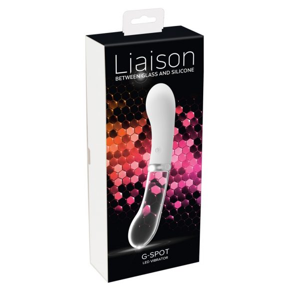 You2toys Liaison - vibromasseur en silicone et verre LED (transparent-blanc)