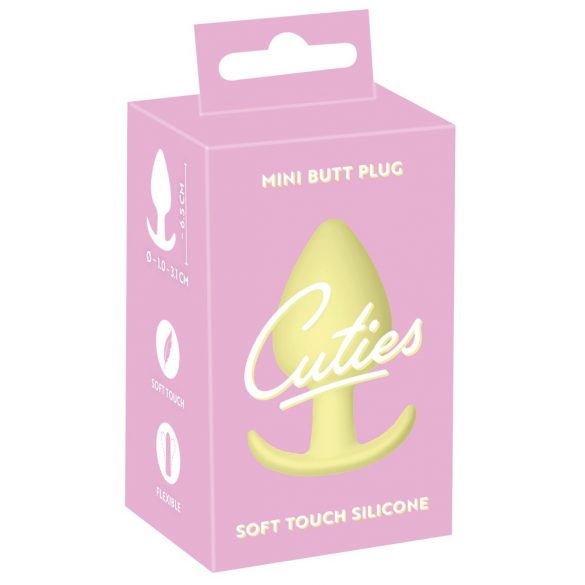 Cuties Mini Butt Plug - silikonové anální dildo - žluté (3,1cm)