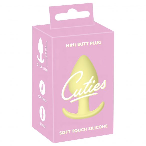 Cuties Mini Butt Plug - silikonové anální dildo - žluté (3,1cm)