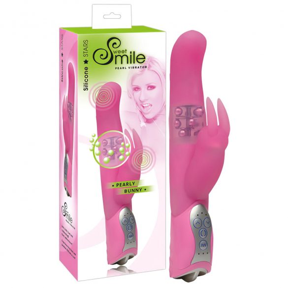 Sweet Smile Pearly Bunny - vibrátor s ramenom na klitoris (26 cm)