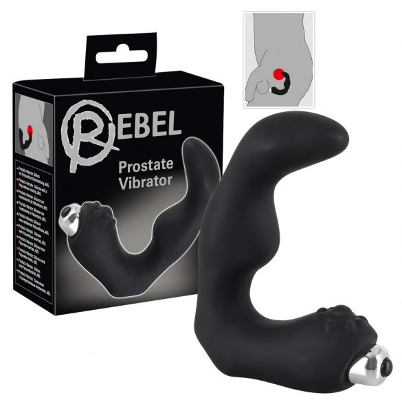 Rebel prostatě vibrator - zahnutý vibrátor na prostatu (černý)