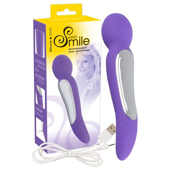 Baguette Sourire - Vibromasseur double moteur (violet)