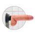 King Cock 7 buigzame, zuignap-vibrator met ballen (18 cm) - natuur