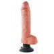 Pipedream King Cock Vibrating with Balls 10 - vibrátor s přísavkou a varlaty 25 cm (tělová barva)