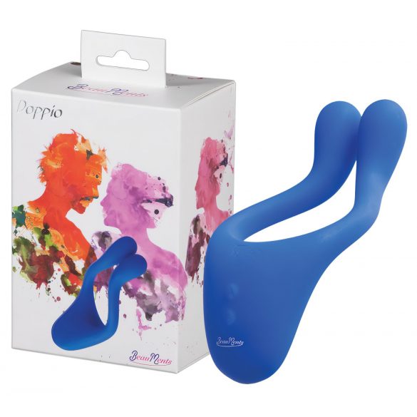 BeauMents Doppio - vibromasseur rechargeable à 3 moteurs pour couple (bleu)