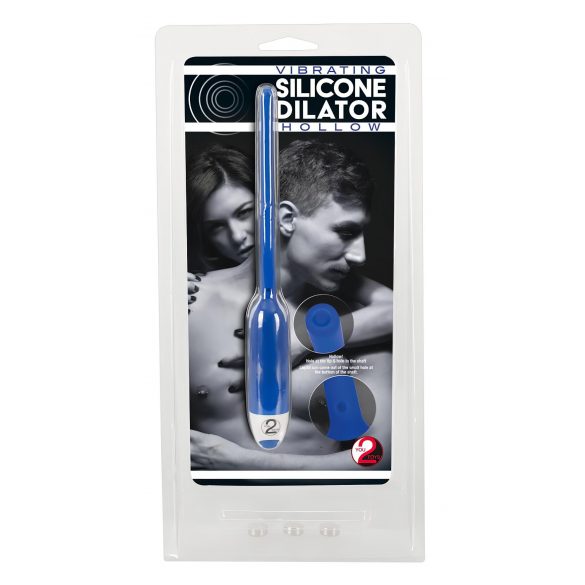 You2Toys Vibrating Silicone Dilator Hollow - dutý silikonový vibrátor močové trubice - modrý (7mm)