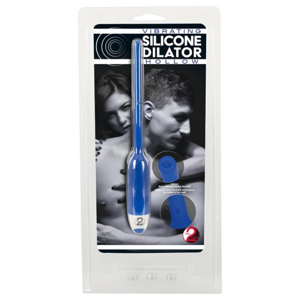 You2Toys Vibrating Silicone Dilator Hollow - dutý silikonový vibrátor močové trubice - modrý (7mm)