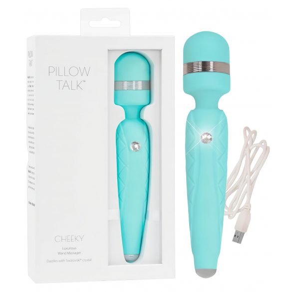 Pillow Talk Cheeky Wand - dobíjecí masážní vibrátor (tyrkysový)