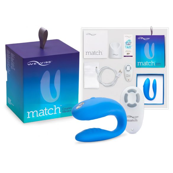 We-Vibe Match - vodotěsný, nabíjecí párový vibrátor (modrý)