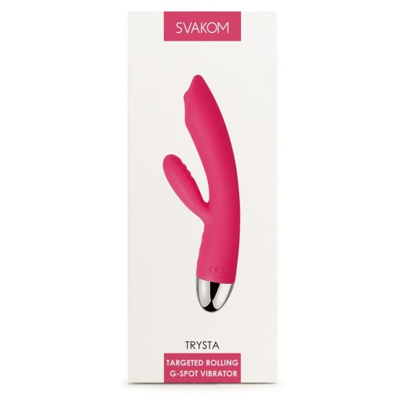 Svakom Trysta - Vibrateur Rouge avec Boules Mouvantes et Clit Stim (Rouge)