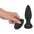 Velours Noir - vibromasseur anal pulsant sans fil (noir)