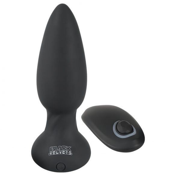 Black Velvet - vibromasseur anal perlé rotatif avec télécommande, rechargeable (noir)