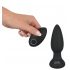 Black Velvet - vibromasseur anal perlé rotatif avec télécommande, rechargeable (noir)