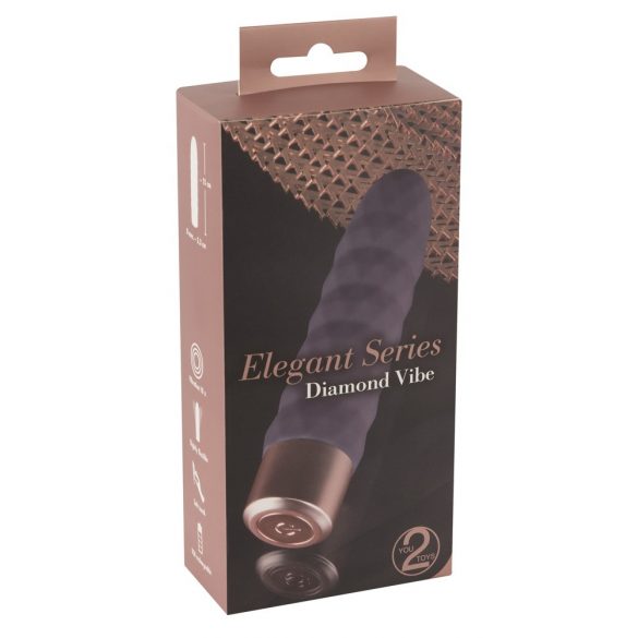 You2Toys Elegant Diamond - oplaadbare staaf vibrator (donkerpaars)