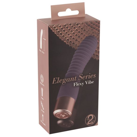 You2Toys Elegant Flexy - oplaadbare, geribbelde G-spot vibrator (donkerpaars)