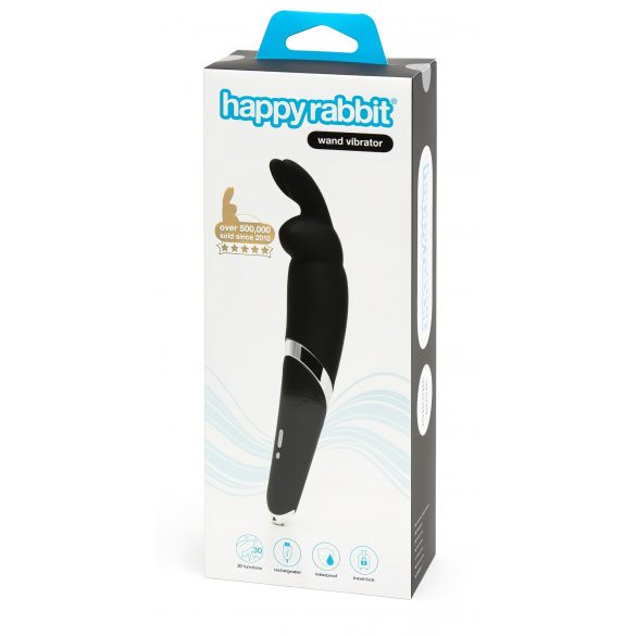 Happyrabbit Wand - dobíjecí masážní vibrátor (černý)