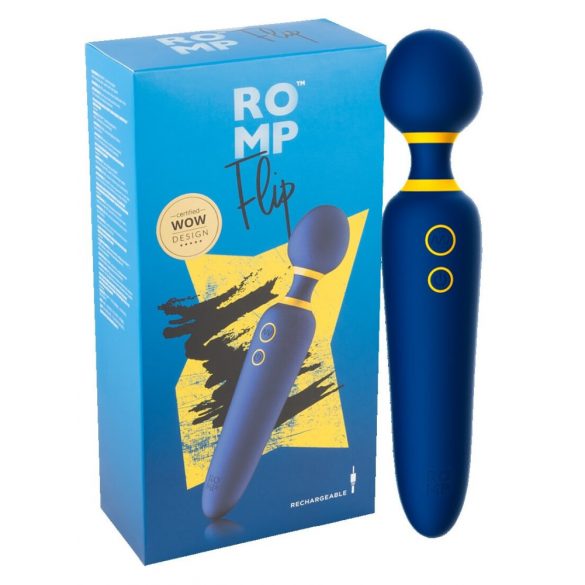 ROMP Flip Wand - nabíjecí, vodotěsný masážní vibrátor (modrý)