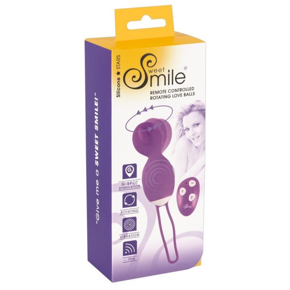 Boule de plaisir SMILE - œuf vibrant rotatif sans fil rechargeable (violet)