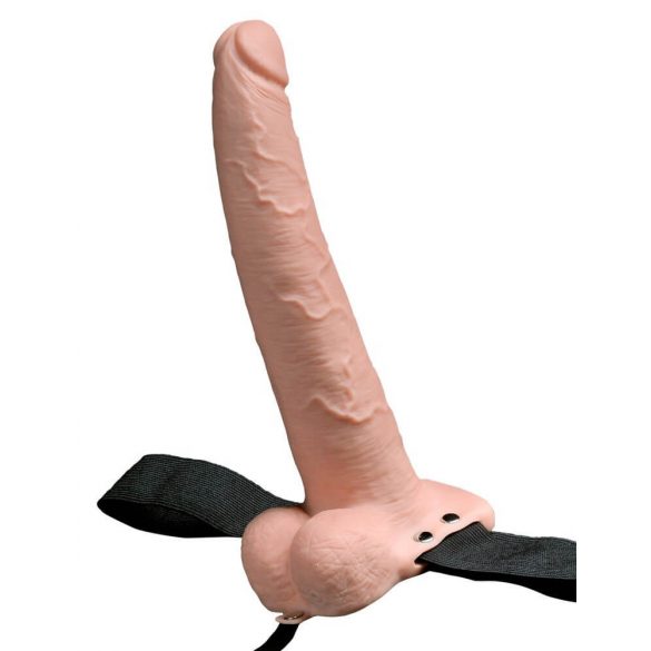 Fetish Strap-On 9 - oplaadbare, holle vibratoor (natuurlijk)