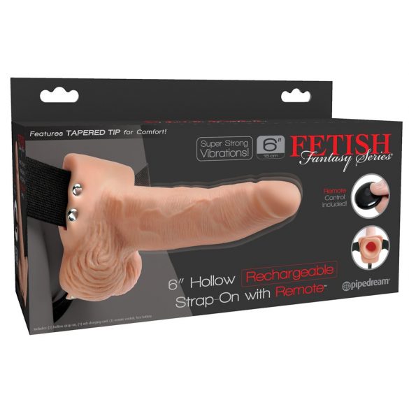 Fetish Strap-On 6 - Draadloze Holle Vibrator (Natuurlijk)