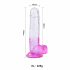 Sunfo - gode réaliste avec ventouse - 22cm (transparent-violet)