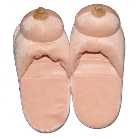 Chaussons en peluche - forme de sein