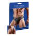 Tanga homme brillant avec insert transparent (noir)