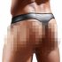 Tanga homme brillant avec insert transparent (noir)