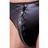 Svenjoyment - tanga homme brillant avec strass et zip (noir) - 2XL