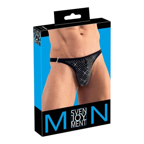 Svenjoyment - string pour homme avec strass (noir)