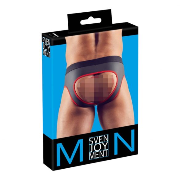 Svenjoyment - open jock slip (zwart-rood) - L