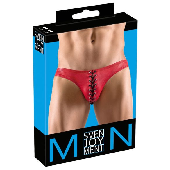 Svenjoyment - Boxer homme noir à lacets (rouge)