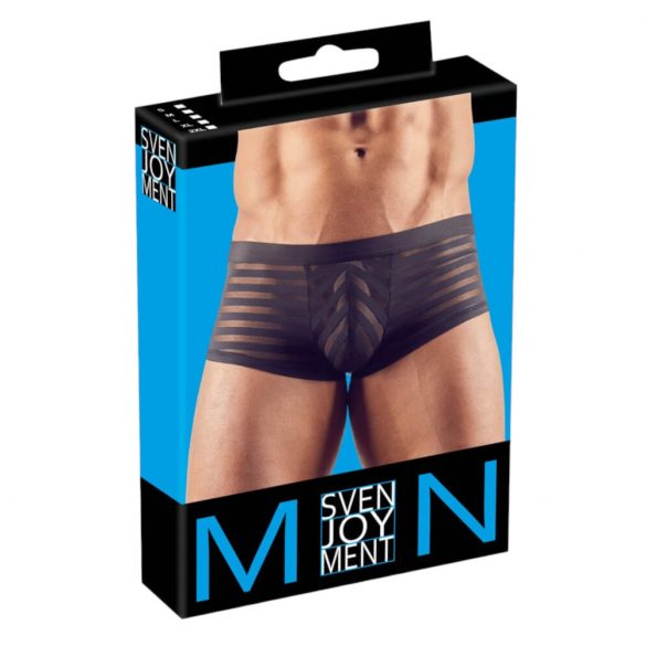 Boxer transparent rayé (noir) - L