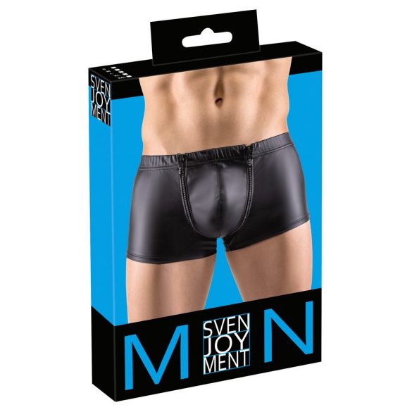 Svenjoyment - boxer mat avec strass et fermeture éclair (noir)