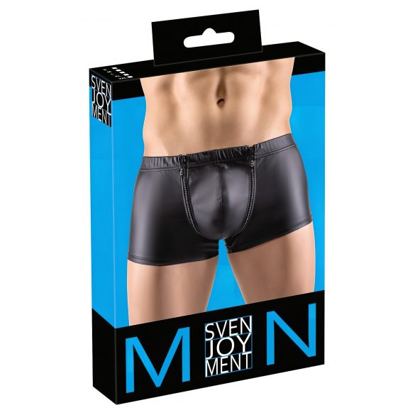 Svenjoyment - boxer mat avec strass et fermeture éclair (noir) - M