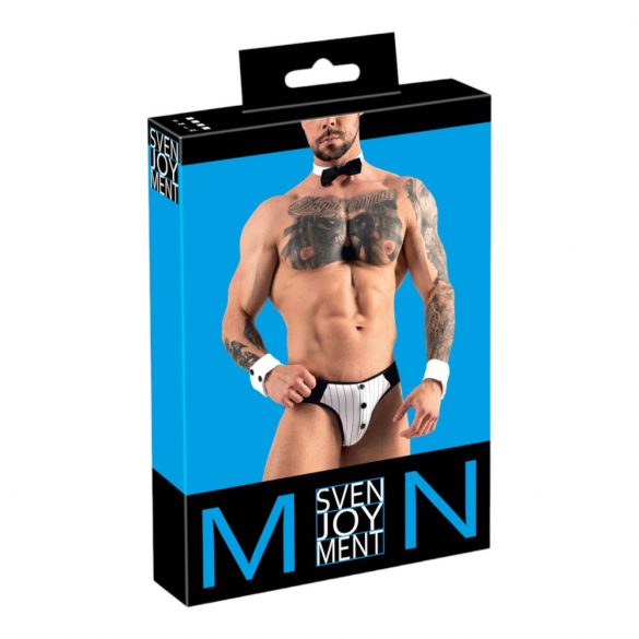 Svenjoyment - Ensemble de string de serveur pour hommes (noir-blanc)