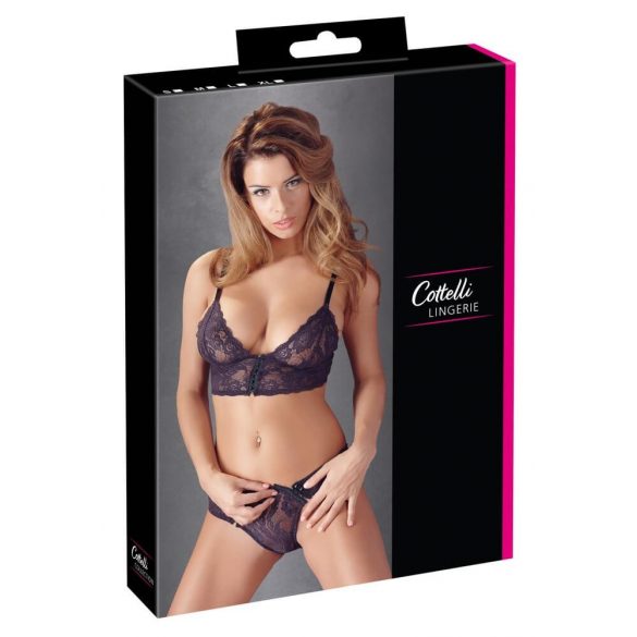 Cottelli - Ensemble de lingerie en dentelle fleurie (violet)