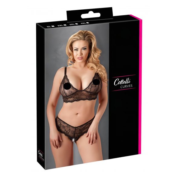 Cottelli Grande Taille - ensemble soutien-gorge dentelle (noir) - XXXL