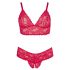 Cottelli Grande Taille - ensemble soutien-gorge en dentelle douce (rouge)