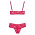 Cottelli Grande Taille - ensemble soutien-gorge en dentelle douce (rouge)