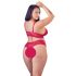 Cottelli Plus Size - zacht kant bh-set (rood) - 2XL