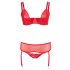 Cottelli Plus Size - Red Versatile Lingerie Set  - 90E/XL