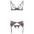 Abierta Fina - ensemble soutien-gorge en dentelle scintillante (noir) - L