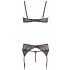 Abierta Fina - ensemble soutien-gorge en dentelle scintillante (noir) - L