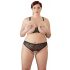 Cottelli Plus Size - parel bh set (zwart) - XL