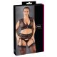 Cottelli Plus Size - strass kanten lingerie set (zwart)